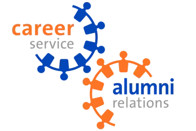 Logos of Career service and alumni relations.